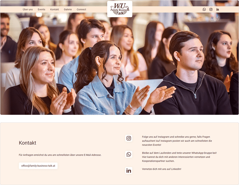 Screenshots der Family Business Talk Website