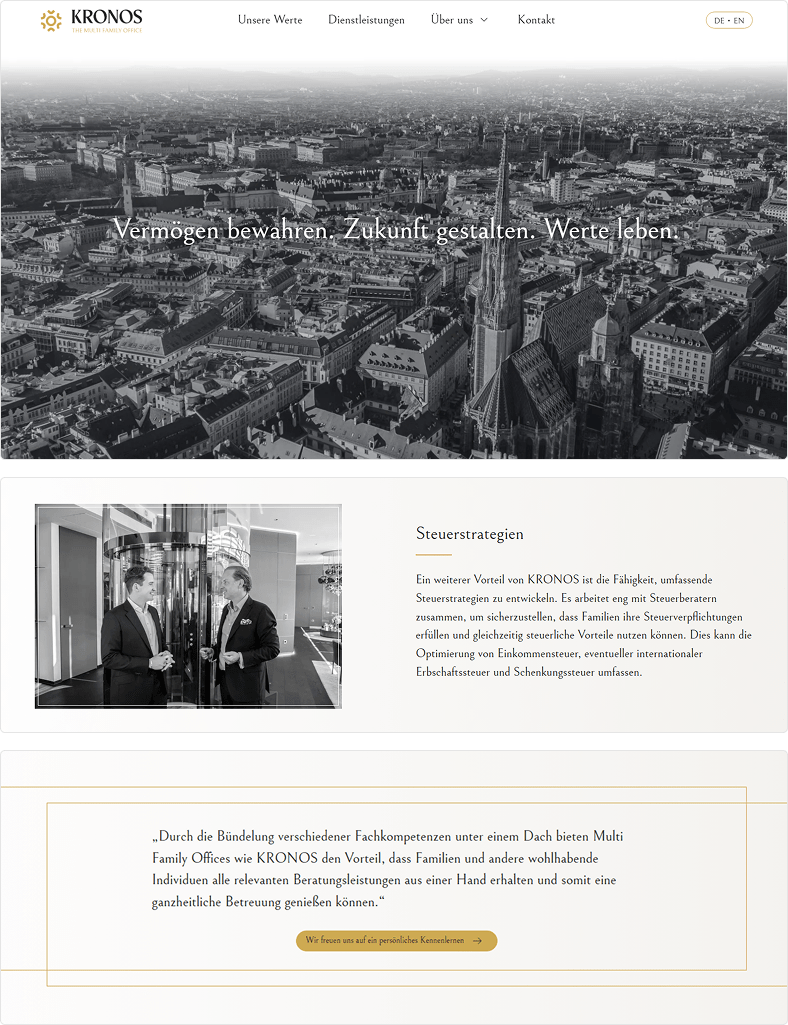 Sreenshots von der KRONOS Website