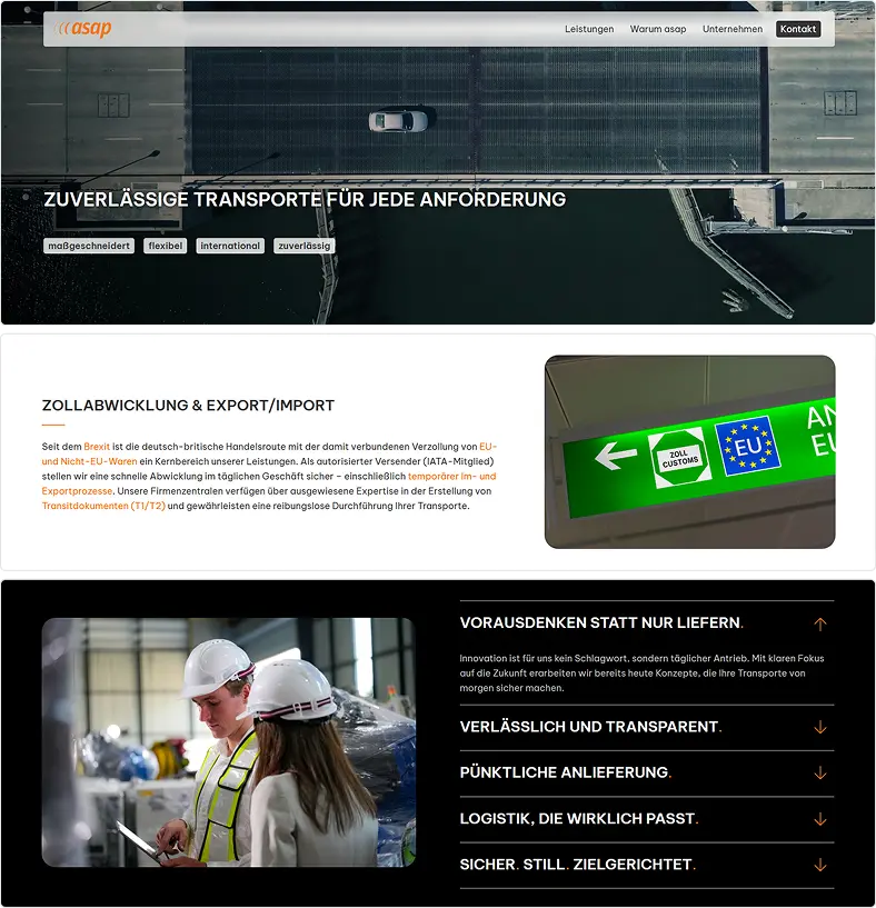 asap Logistics Website