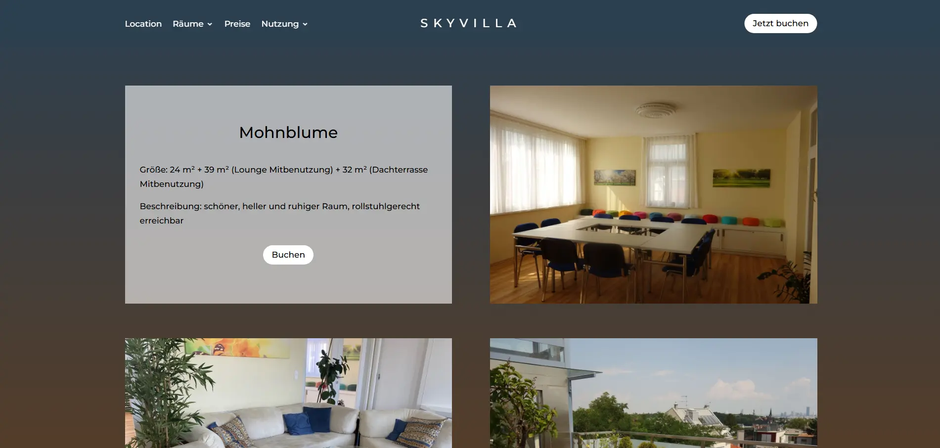 Event-Location Webdesign Wien: Skyvilla
