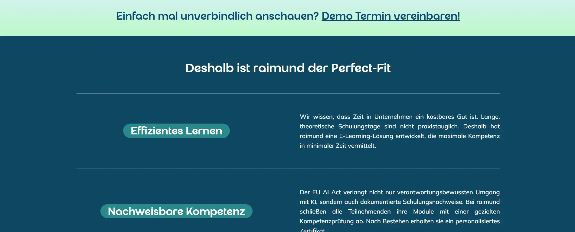 KI E-Learning Plattform raimund Screenshot 3