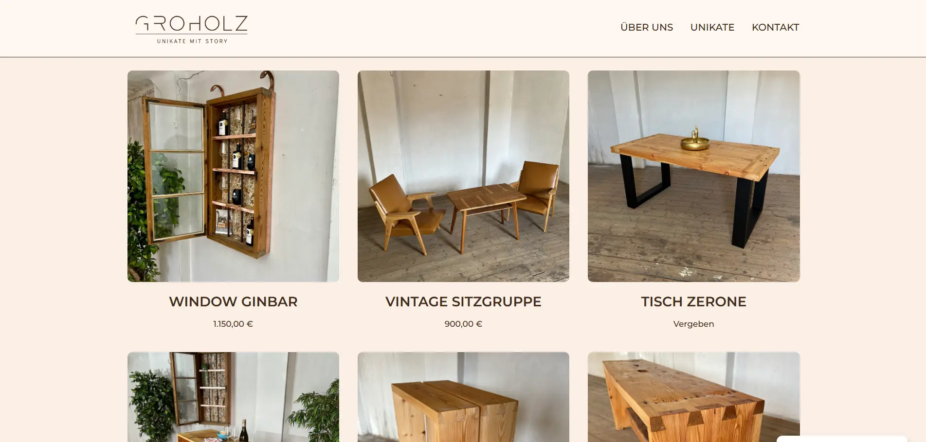 Webdesign für Tischlerei & Möbel-Unikate: Groholz Screenshot 3