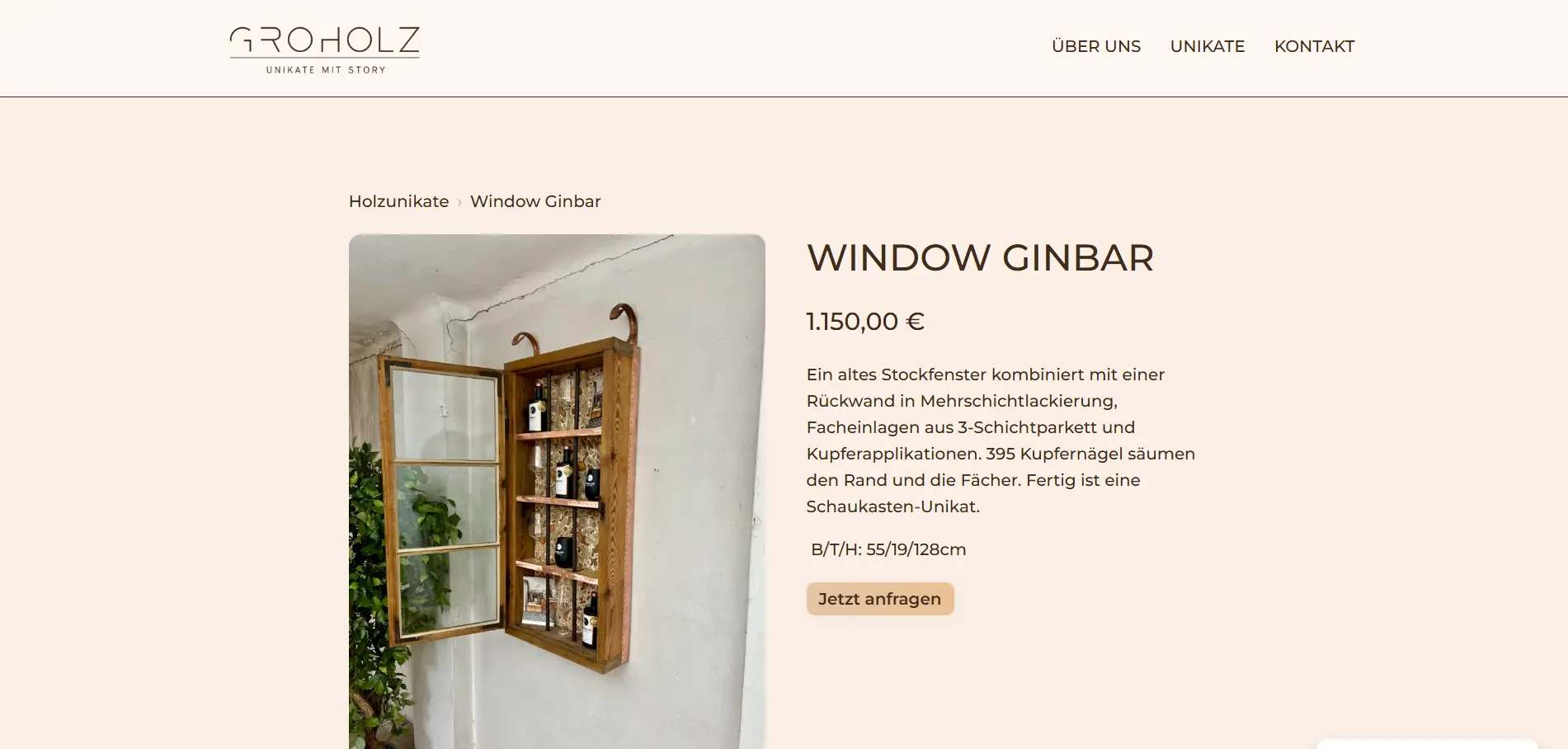 Webdesign für Tischlerei & Möbel-Unikate: Groholz Screenshot 2